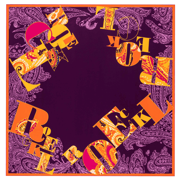Modern Lettering 130x130 - multi plum