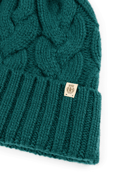 Braided Cashmere Muetze - emerald