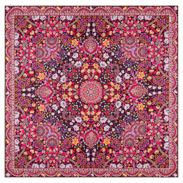 Tapestry Flowers 140x140 - multi wine