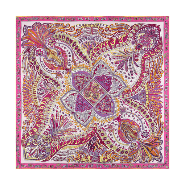 Vibrant Paisley 90x90  - multi pink
