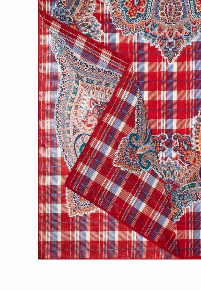 Tartan Paisley 70x180 - multi red