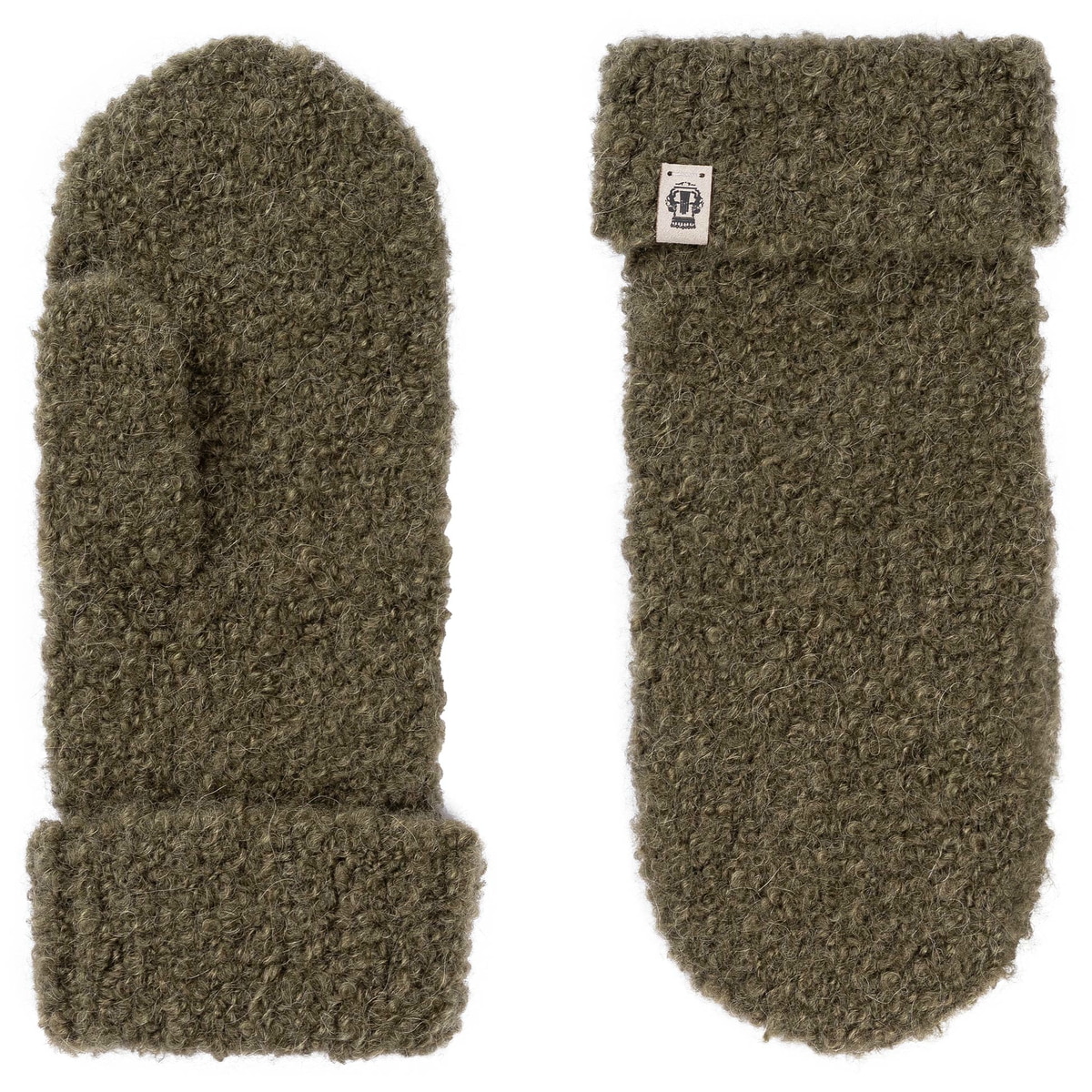 Classic Bouclé Fäustlinge - moss