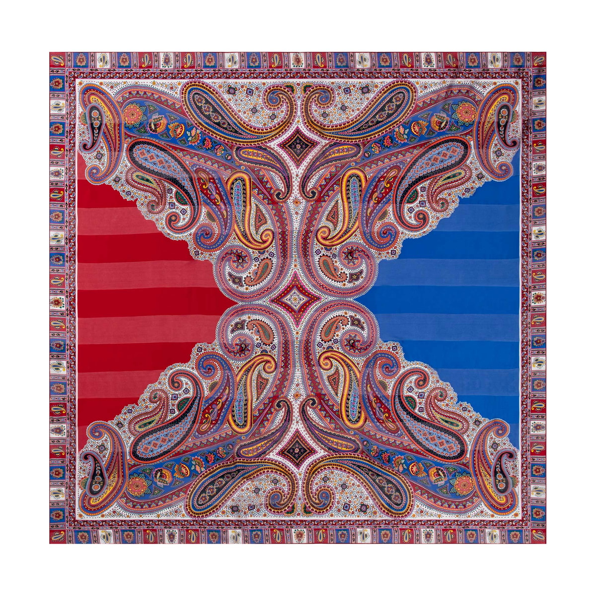 Summer Paisley 140x140 - multi red