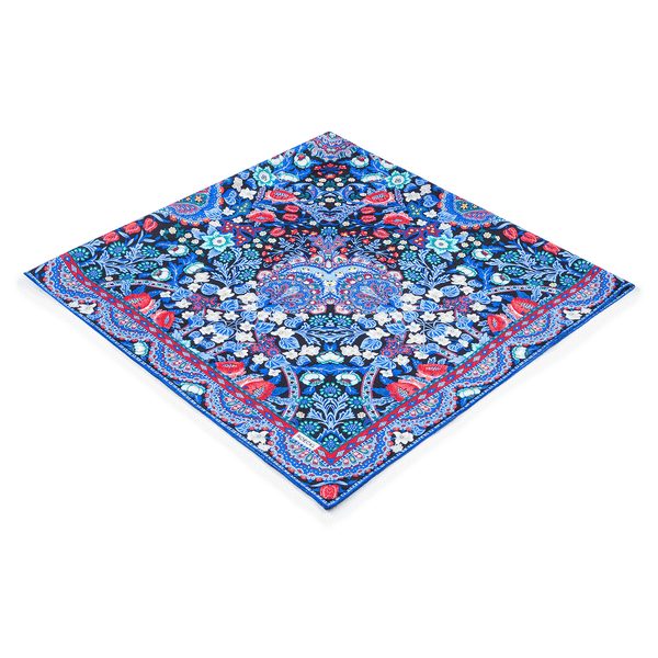 Tapestry Flowers 140x140 - multi navy