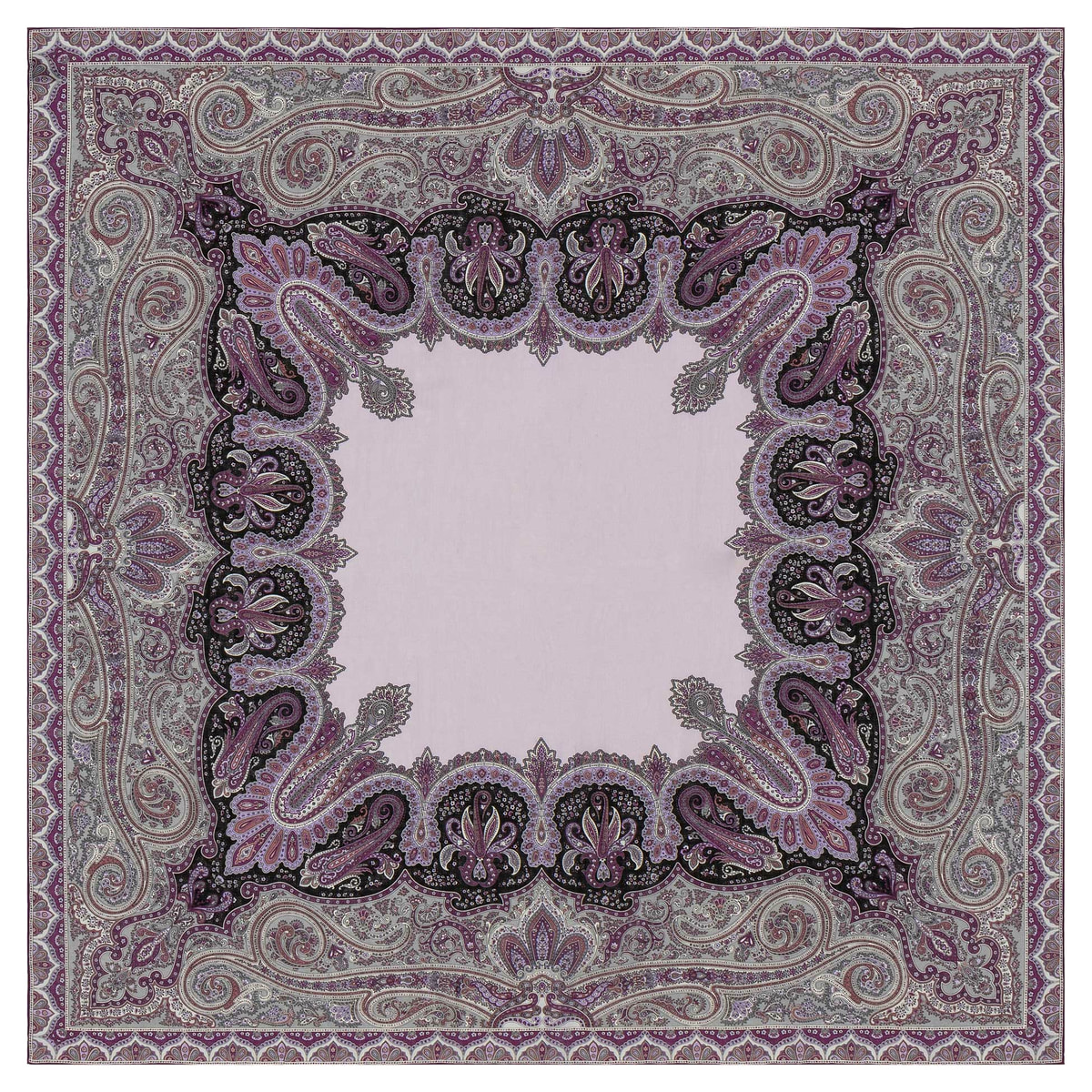 Enchanted Paisley 140x140 - violet/silver
