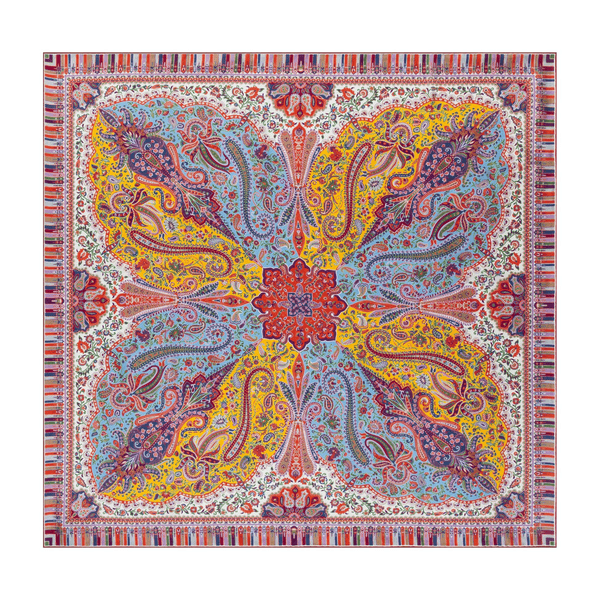 Paisley Mirage 90x90  - multi red