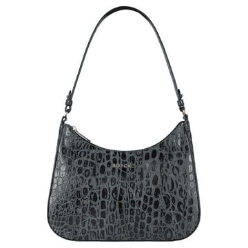 Cleo small Croco silver - black