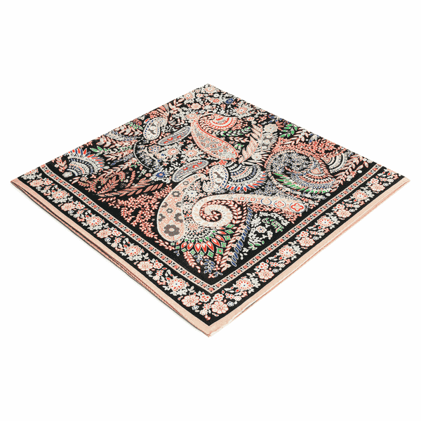 Wool Feather 90x90  - multi black