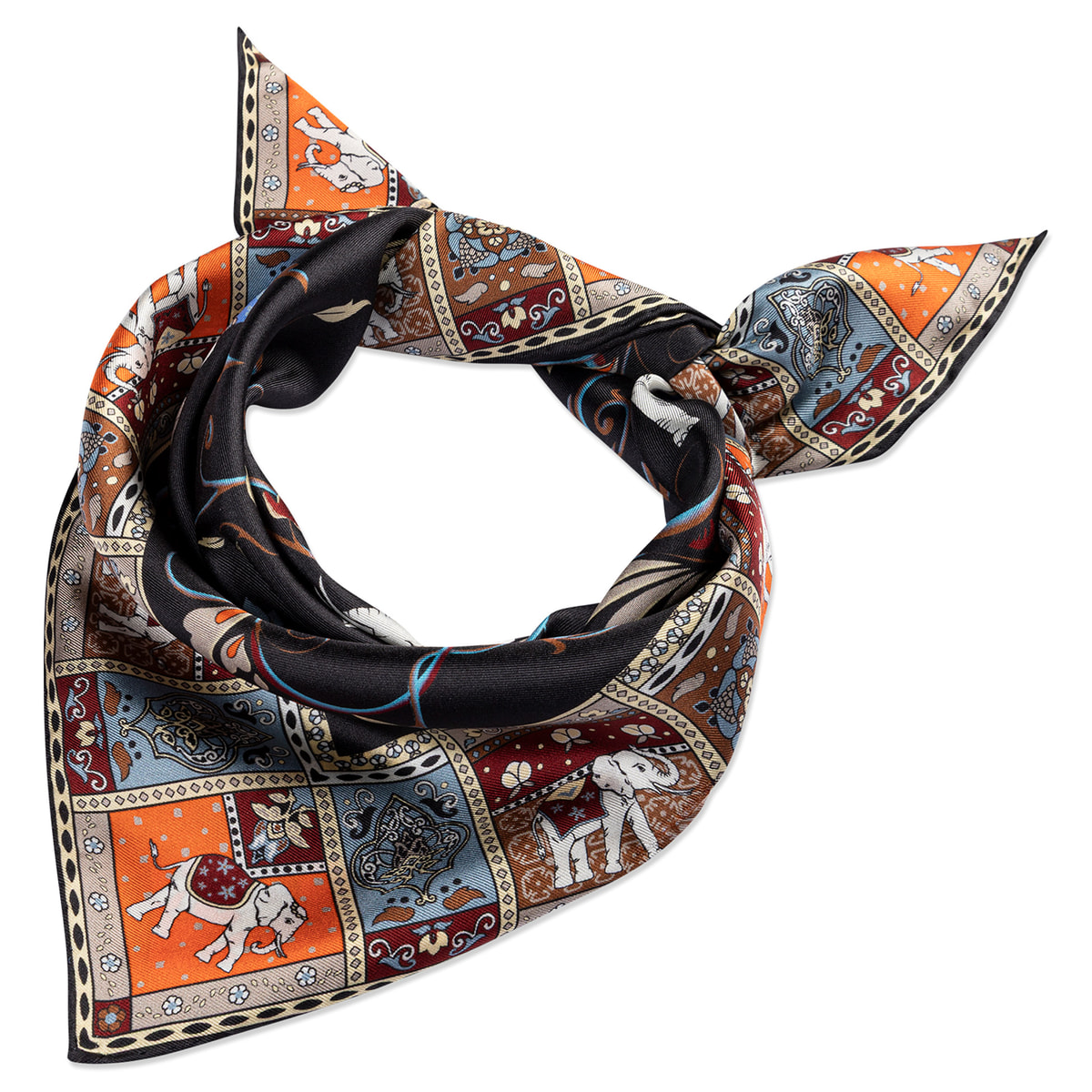 Lucky Elephant 53x53 - black/beige