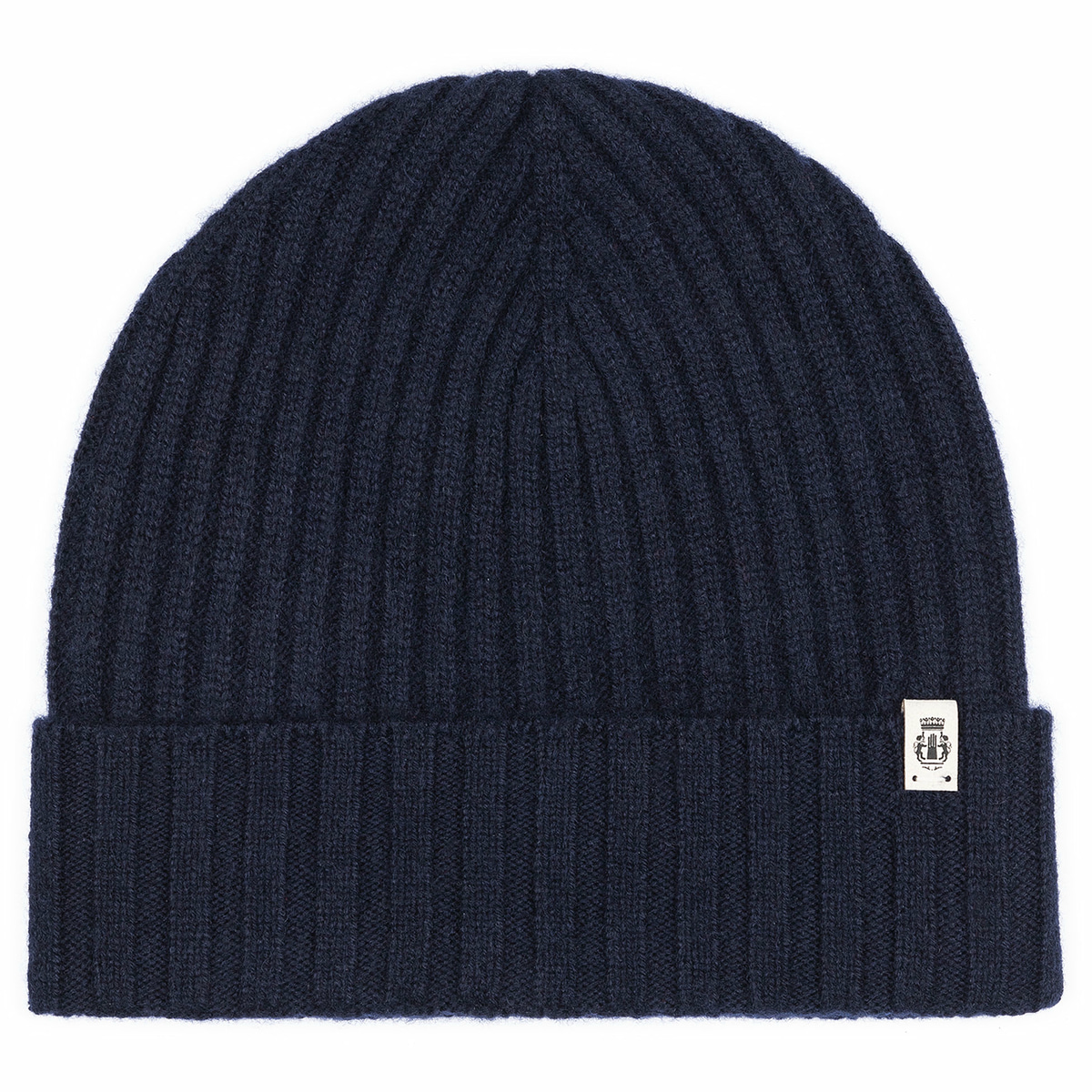 Business Cashmere Muetze mit Umschlag - navy