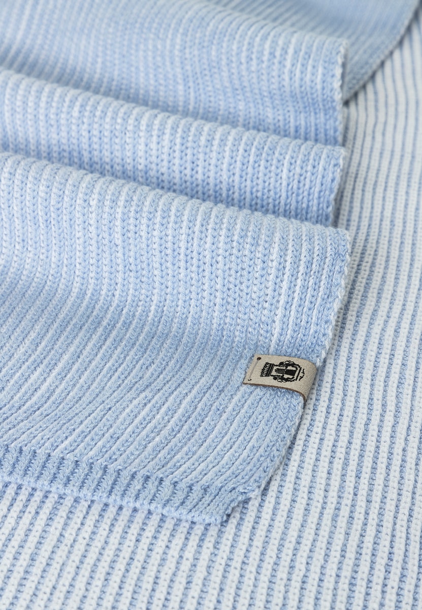 Two Tone Rib  Schal 30x180 - bleu