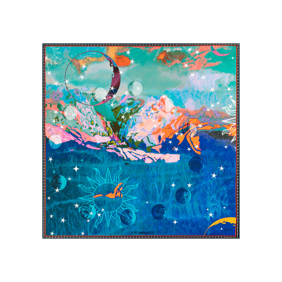 Mystic Nights 100x100 - multi blue