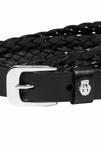 Braided Cowhide Belt - black