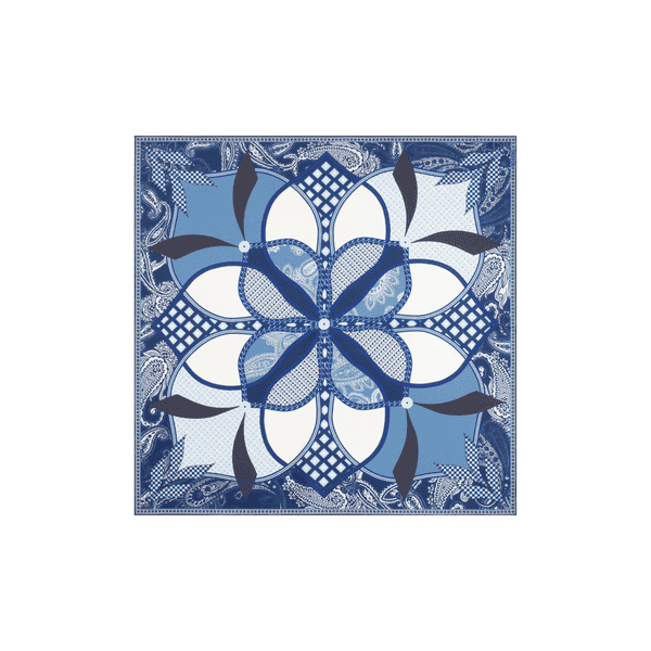 Flower mandala 64x64 - multi navy