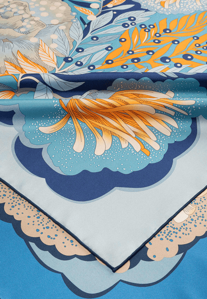 Dominique 106x106  - blue/beige
