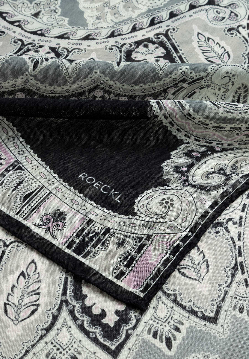 Porta Paisley 70x180 - black/white