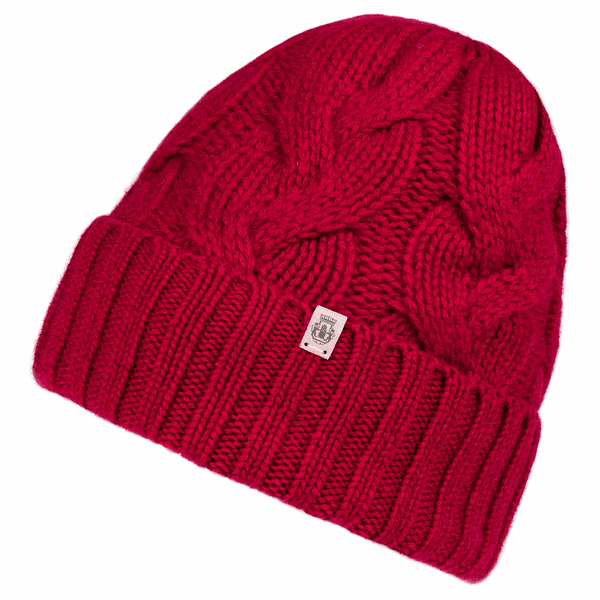 Braided Cashmere Muetze - classic red