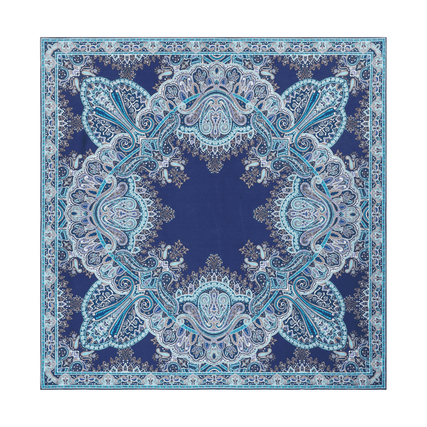 Paisley Reflection 90x90  - multi navy