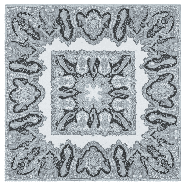 Radient Paisley 140x140 - black/silver
