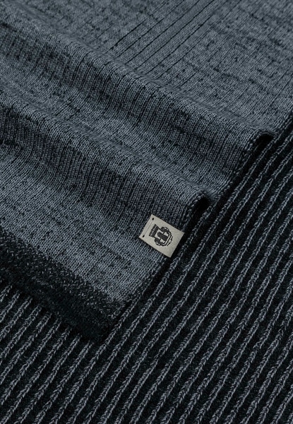 Two-Tone Merino Schal 25x180  - grey/black
