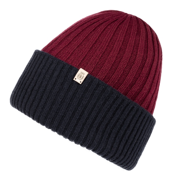 Two Tone Structure Muetze  - bordeaux/navy