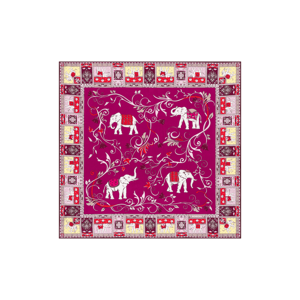 Lucky Elephant 53x53  - multi magenta
