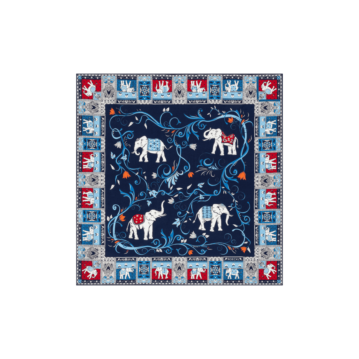 Lucky Elephant 53x53 - navy/red
