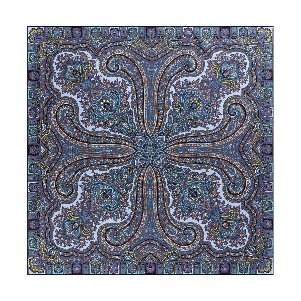 Paisley Star 90x90  - multi navy