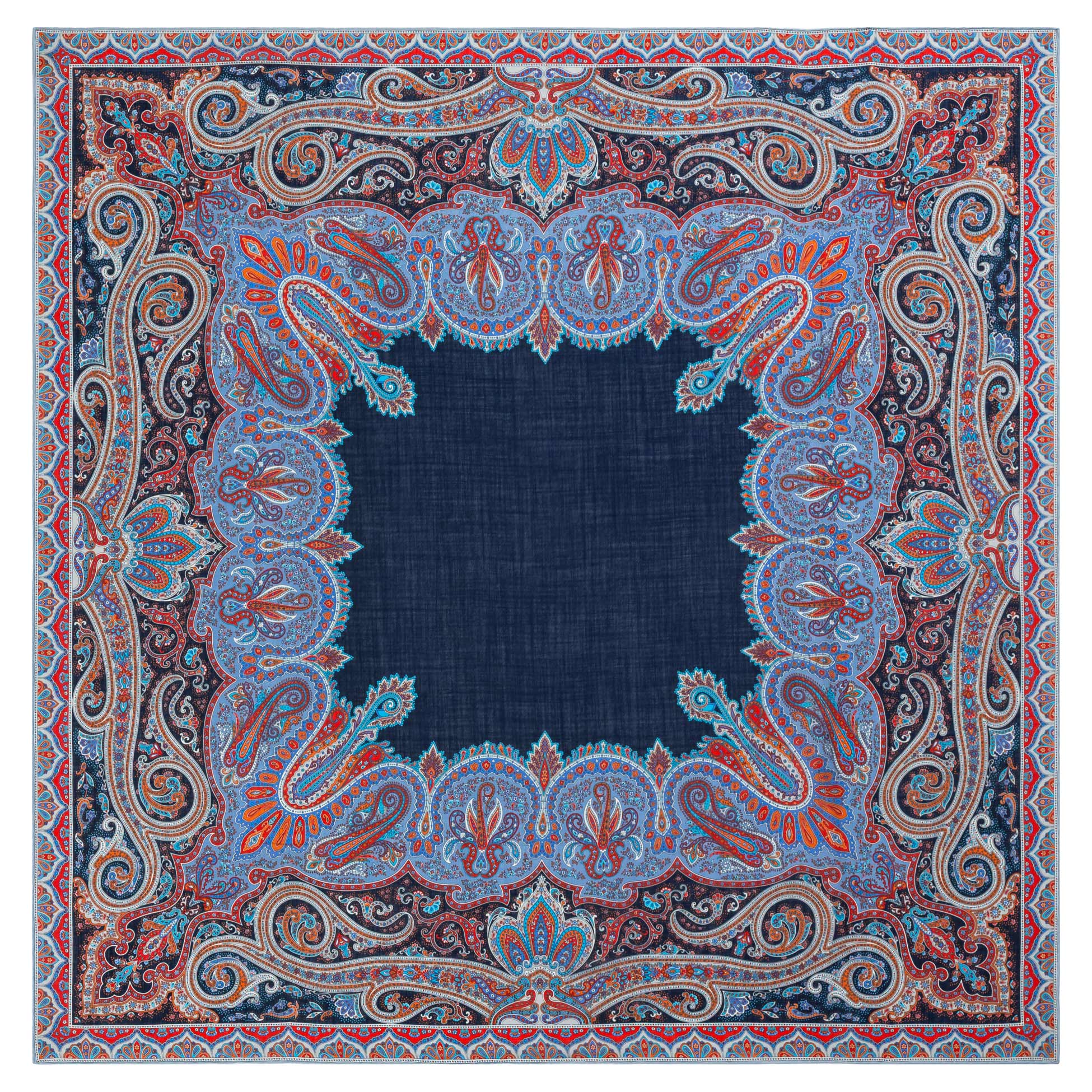 Enchanted Paisley 140x140  - multi navy