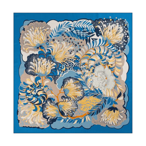 Dominique 106x106 - blue/beige