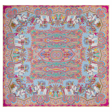 Elephant Parade Silk 140x140 - multi ciel