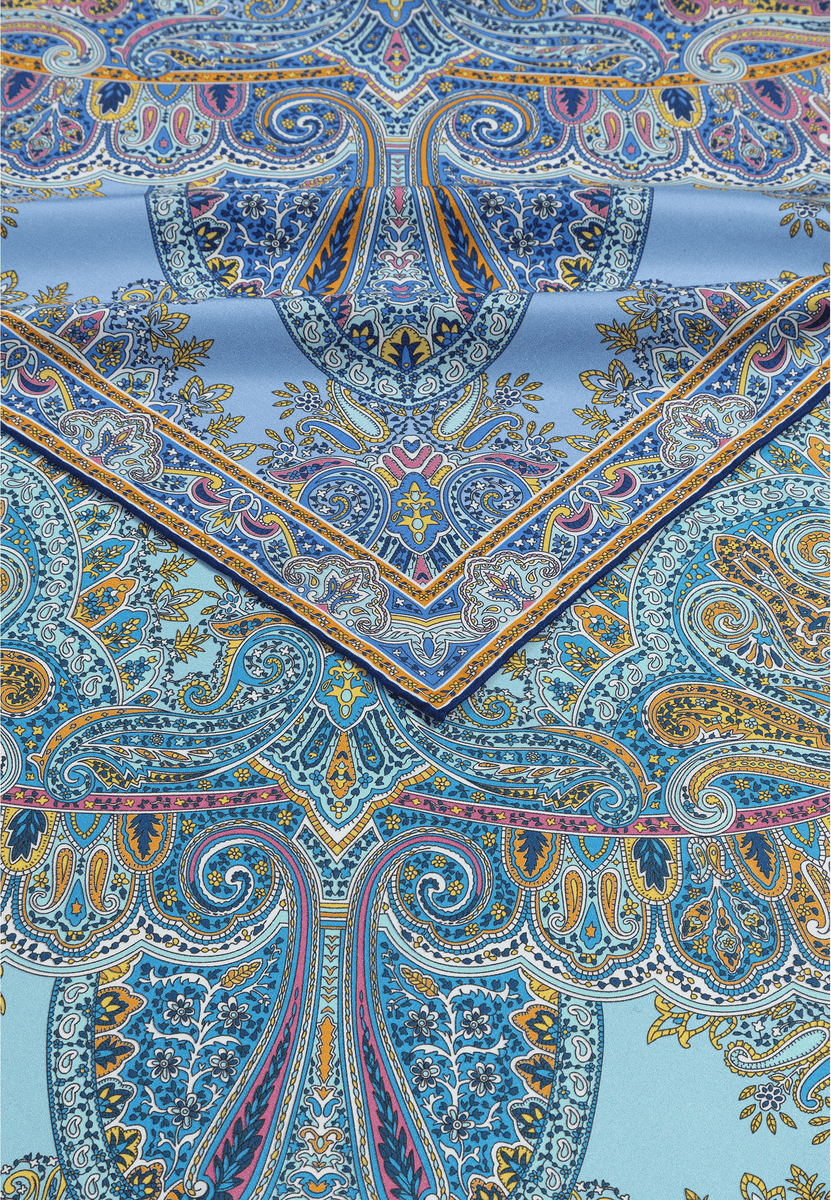 Mirror Paisley 90x90 - horizon/lagoon