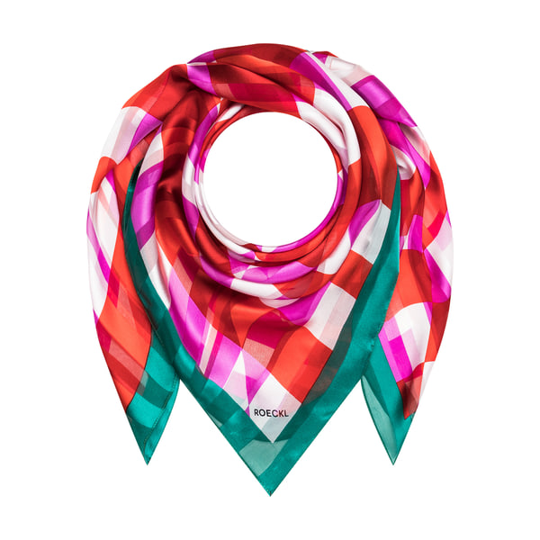 Silky Check 90x90 - multi scarlet