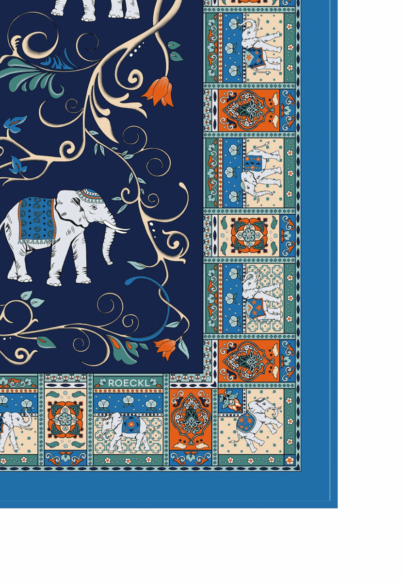 Elephant Celebration 53x53 - multi indigo