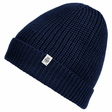 Pure Merino Umschlagmuetze - navy