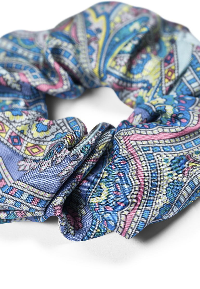 Scrunchie Young Paisley medium - multi aqua