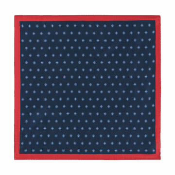 Tie Flower 33x33 - navy/red