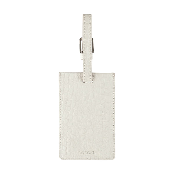 Luggage Tag Krokopraegung - off white