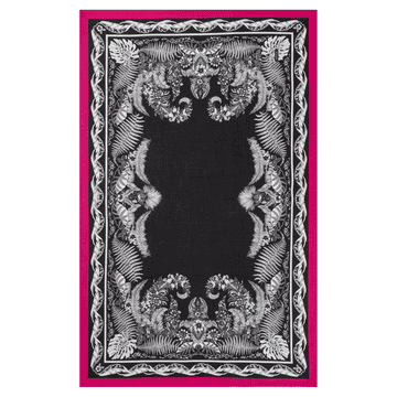 Botanical Garden 100x160  - black/pink