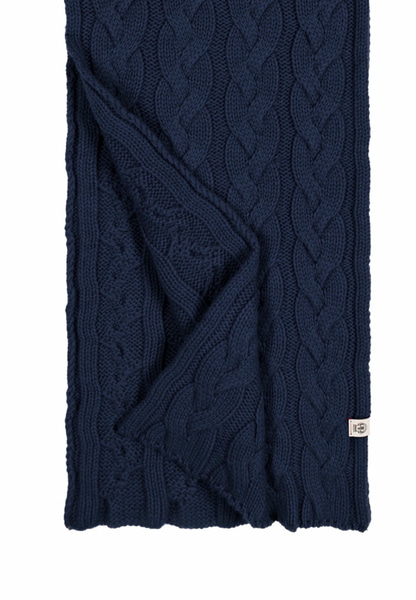 Braided Cashmere Schal 30x180 - navy