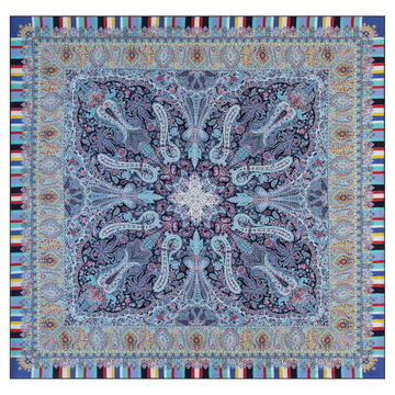 Butterfly Paisley 140x140  - multi blue