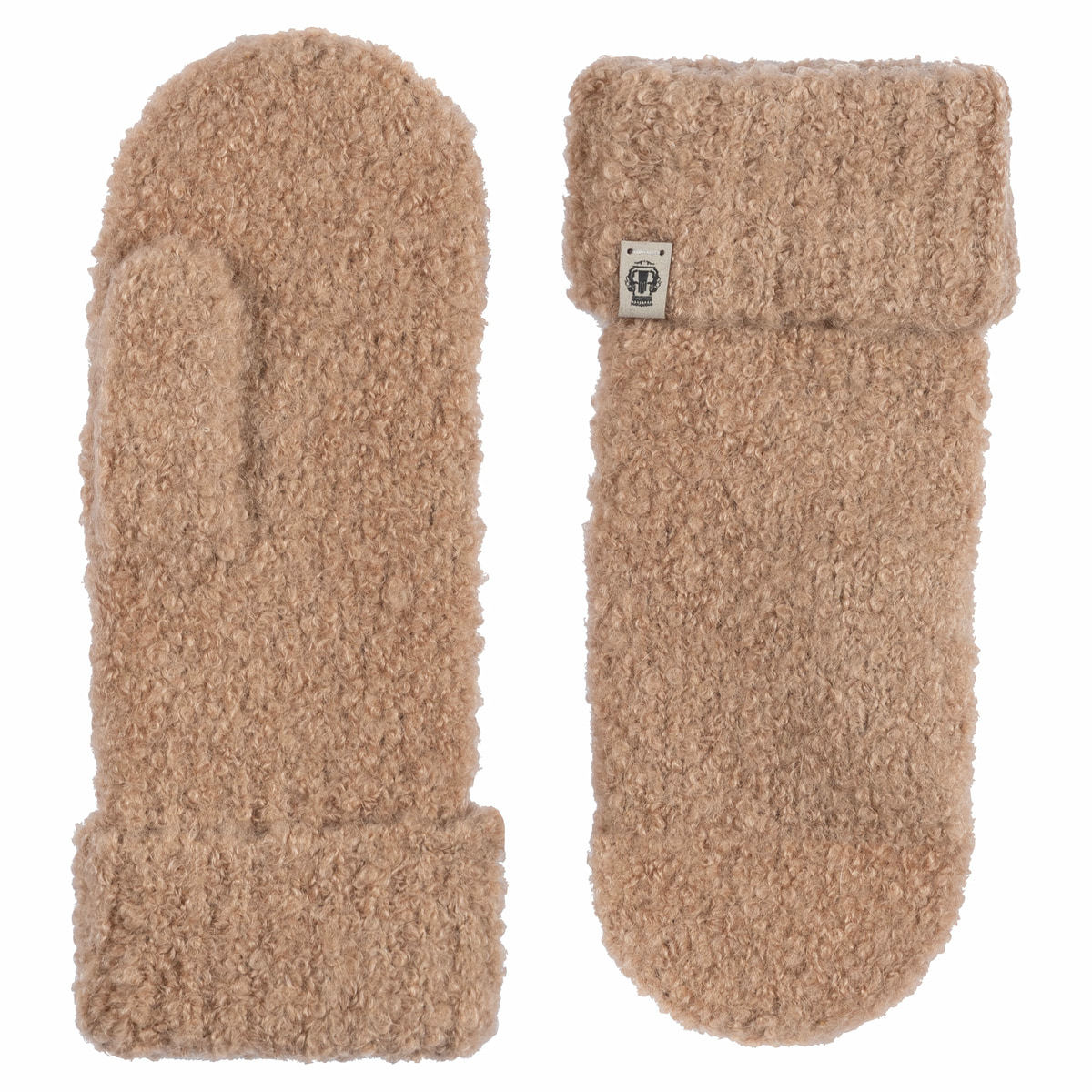 Classic Bouclé Fäustlinge - camel