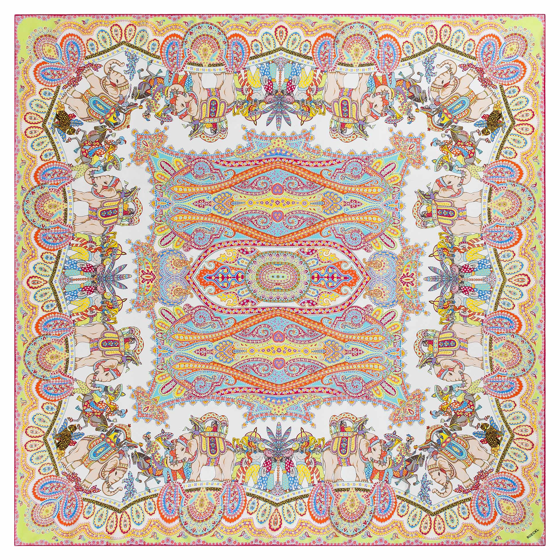 Elephant Parade Silk 140x140 - white multi