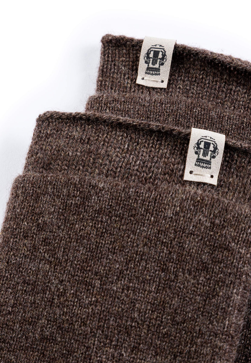 Pure Cashmere Stulpenhandschuhe - coffee