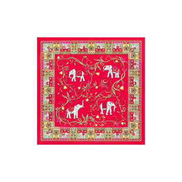 Lucky Elephant 53x53  - red mix