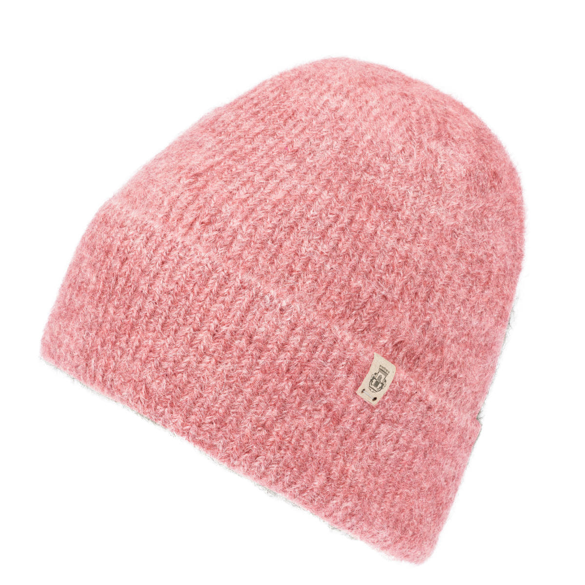 Mohair Check Muetze Check Jaquard Muetze - rose