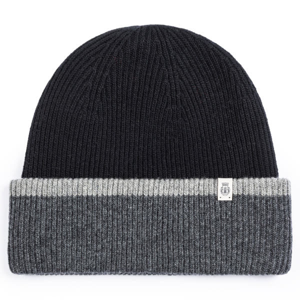 Two Side Knit Mütze - black/graphit