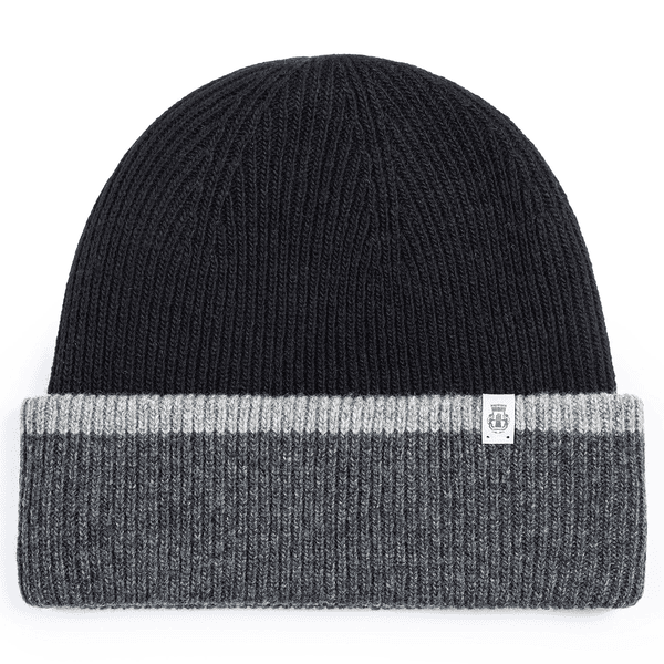 Two Side Knit Mütze - black/graphit