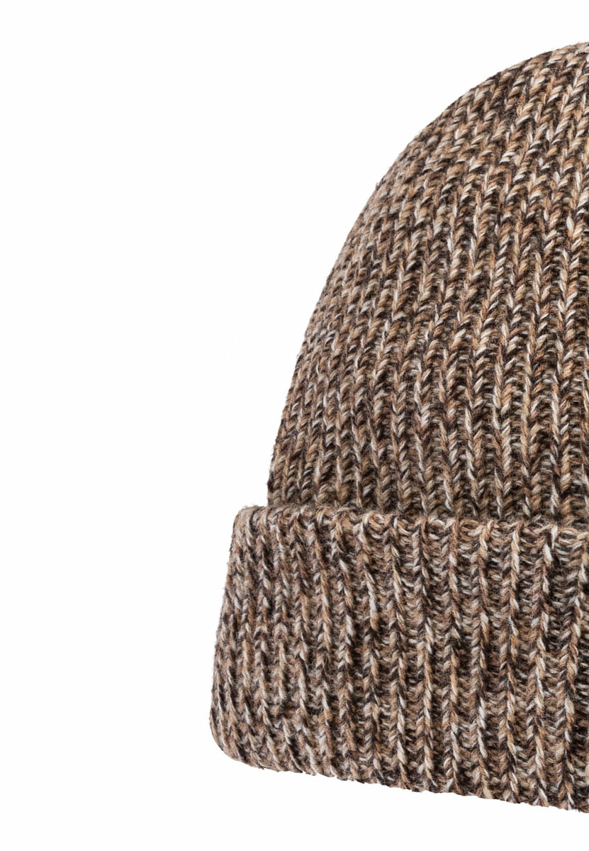 Mouliné Rib Mütze - multi beige