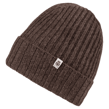 Business Cashmere Muetze mit Umschlag - coffee